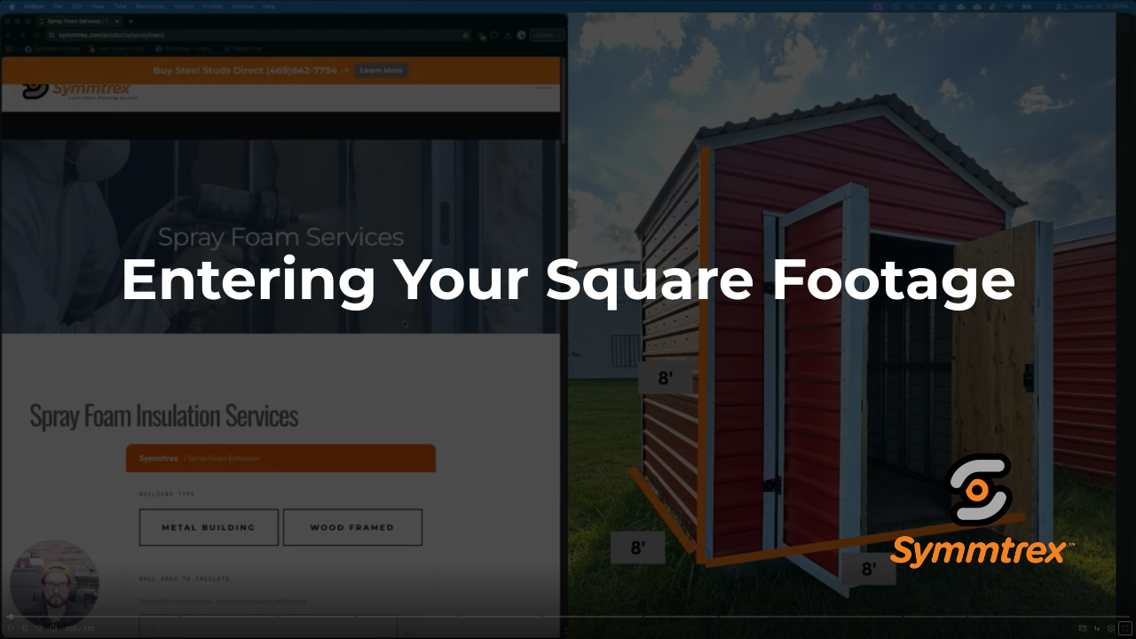 Entering Square Footage in Spray Foam Estimator